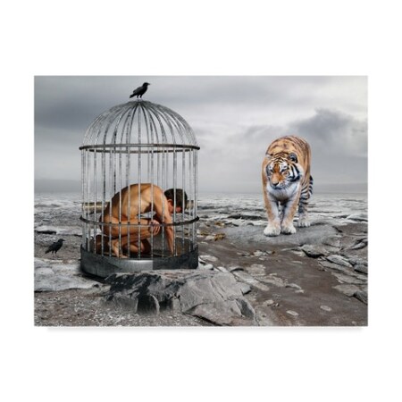 Trademark Fine Art Ata Alishahi 'Man In Cage' Canvas Art, 18x24 ALI22281-C1824GG